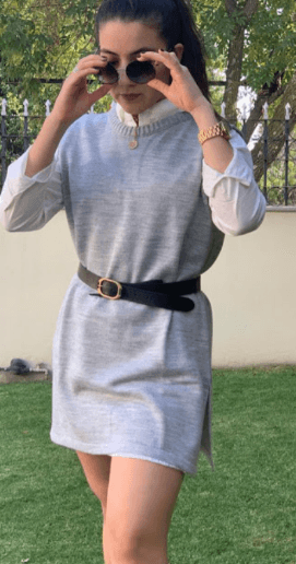 Chaleco largo con abertura parte baja