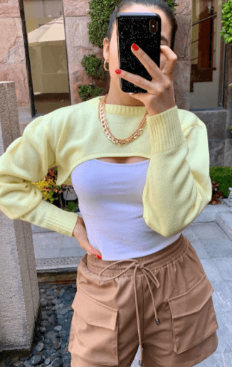 Sueter super corto liso