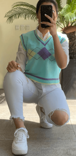 Chaleco cuello V rombos 3