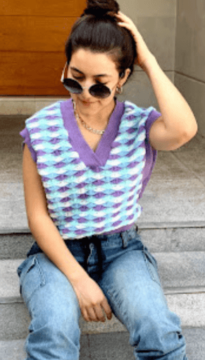 Chaleco V estampado de ondas - Imagen 1