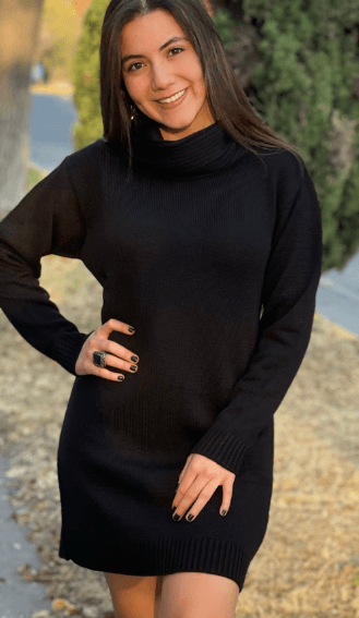 Vestido liso cuello alto 2