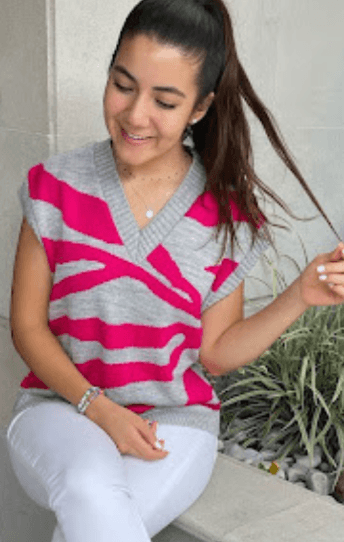 Chaleco zebra cuello V