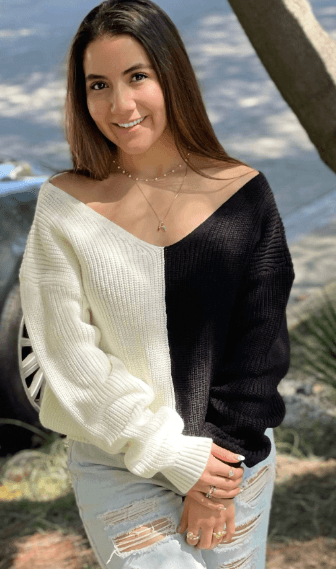 Sueter bicolor cuello amplio perle 3