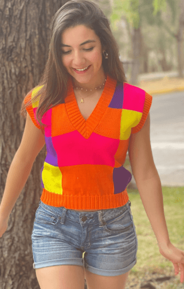 Chaleco colores en cuadros 2