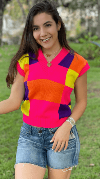 Chaleco colores en cuadros 3