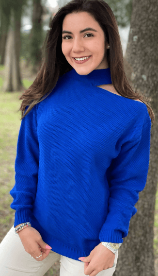 Sueter liso hombro descubierto panal 2