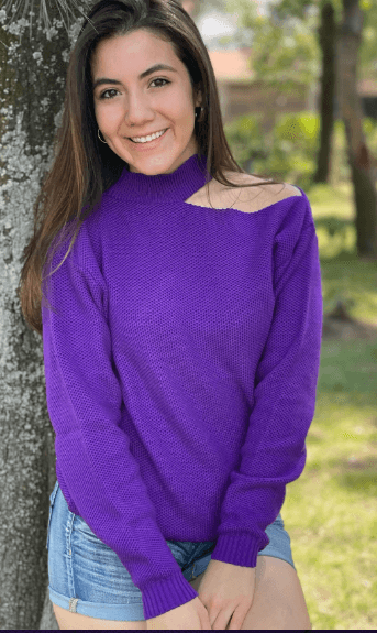 Sueter liso hombro descubierto panal 5