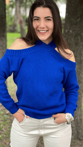 Sueter liso hombros descubiertos panal 2