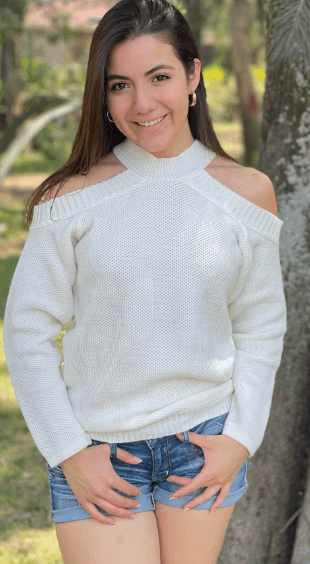 Sueter liso hombros descubiertos panal 4