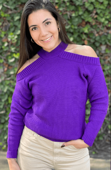 Sueter liso hombros descubiertos panal 6