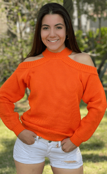 Sueter liso hombros descubiertos panal 7