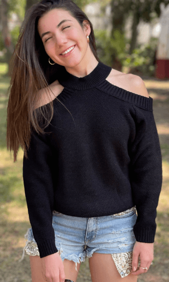 Sueter liso hombros descubiertos panal 8