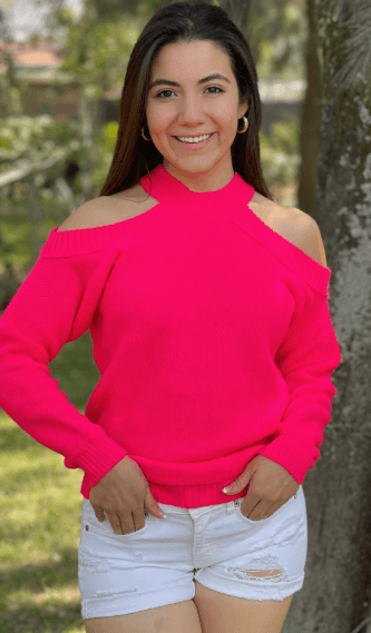 Sueter liso hombros descubiertos panal 11