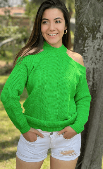 Sueter liso hombros descubiertos panal 12