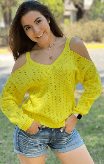 Sueter V cruzado manga larga