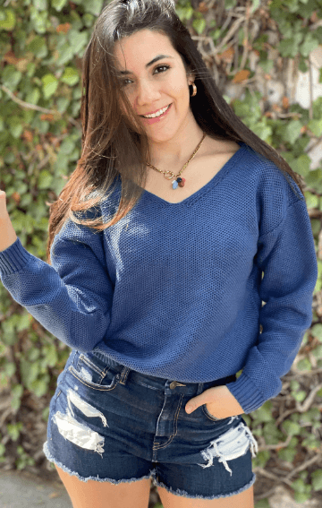 Sueter cuello V panal 4