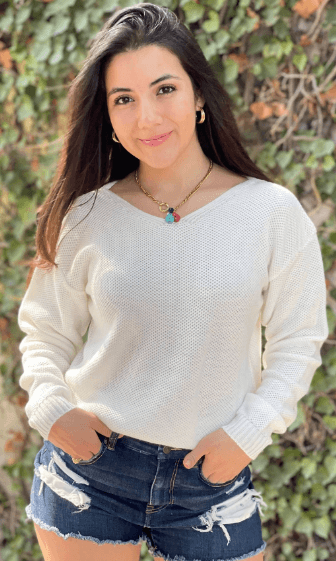 Sueter cuello V panal 5