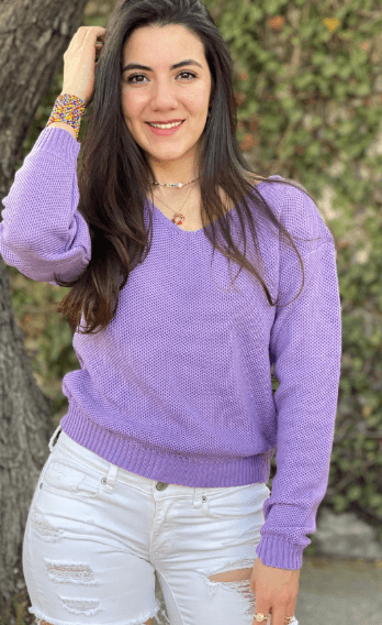 Sueter cuello V panal 6