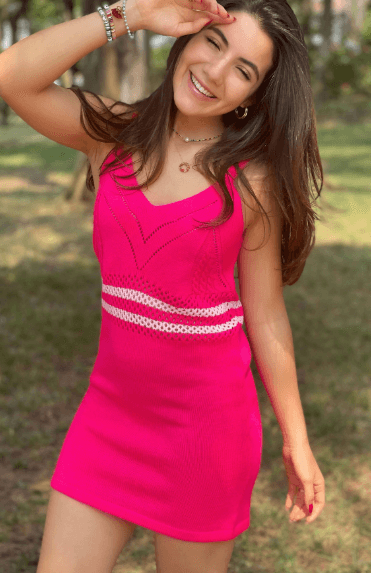 Vestido con franjas en cintura 2