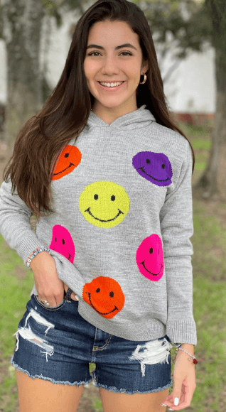 Sudadera caritas colores con capucha - Imagen 1