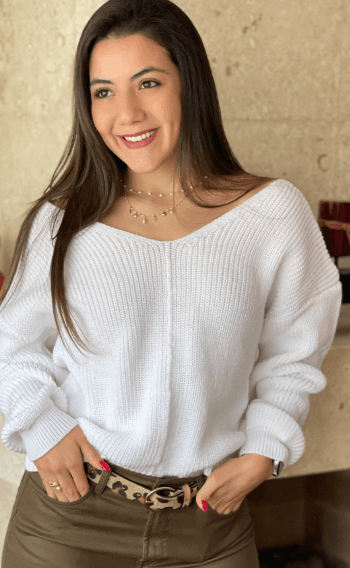 Sueter cuello V perle 2