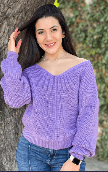 Sueter cuello V perle 3