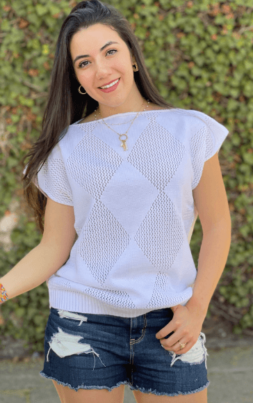 Chaleco rombos calados ojal 3