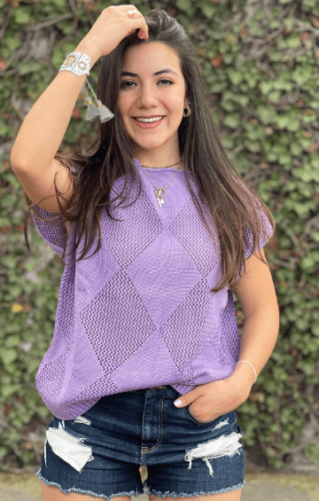 Chaleco rombos calados ojal 4