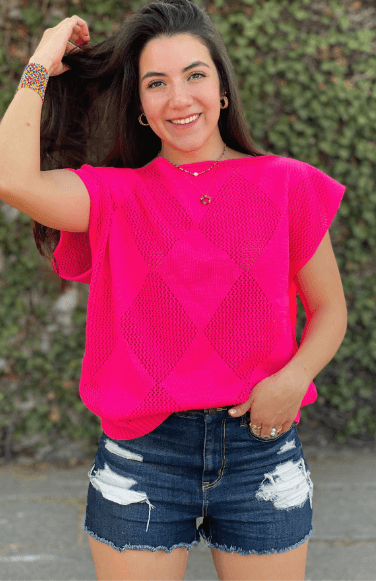 Chaleco rombos calados ojal 6