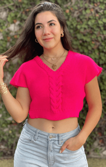Blusa con trenza en V 5