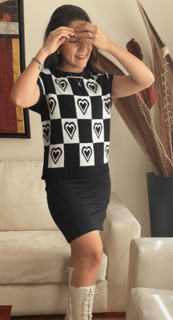 Chaleco corazones en cuadros 4