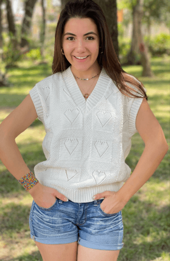 Chaleco corazones calados - Imagen 1