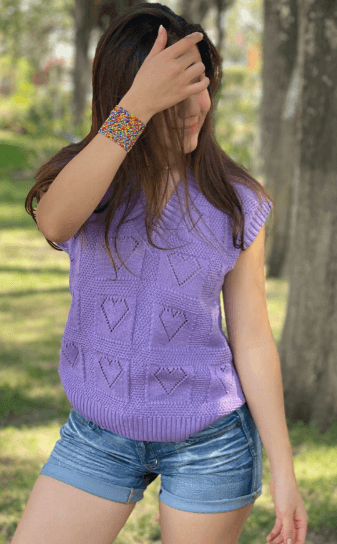 Chaleco corazones calados 3