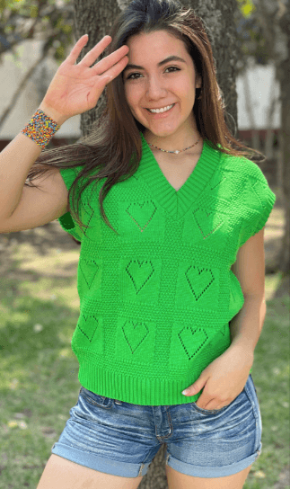Chaleco corazones calados 6