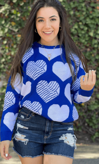 Sueter corazon rayado - Imagen 1