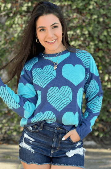 Sueter corazon rayado 2