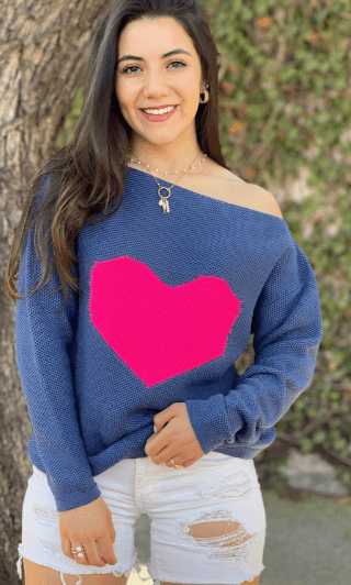 Sueter corazon en pecho ojal - Imagen 1