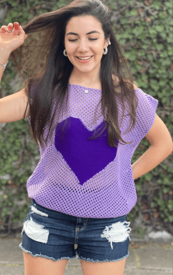 Chaleco corazon calado cuello ojal 2