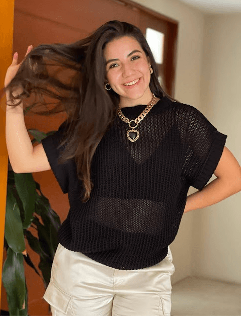 Chaleco calado cuadro - Imagen 1