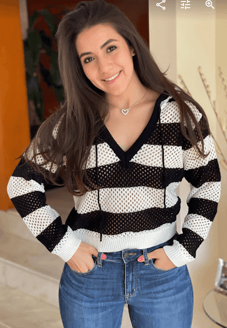 SUETER CALADO CON FRANJAS Y CAPUCHA - Imagen 1