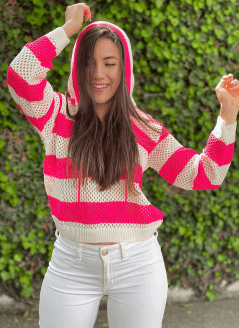 SUETER CALADO CON FRANJAS Y CAPUCHA 3