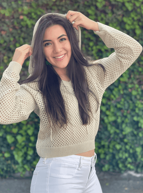 SUETER CALADO LISO CON CAPUCHA