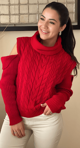 Sueter trenza manga volada 2