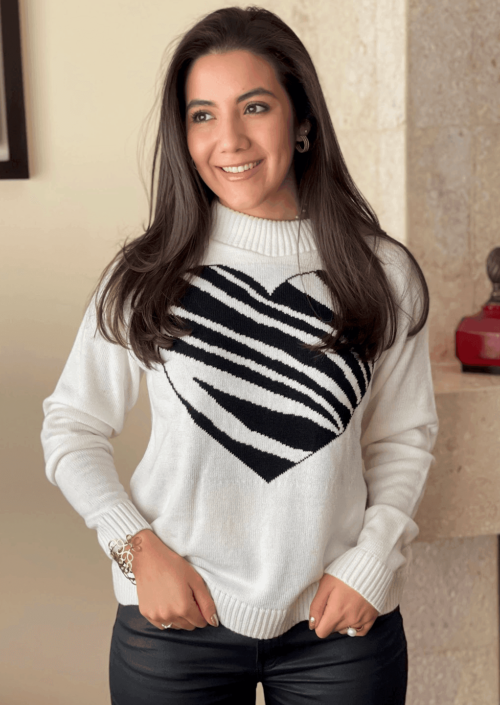 Sueter corazon zebra - Imagen 1