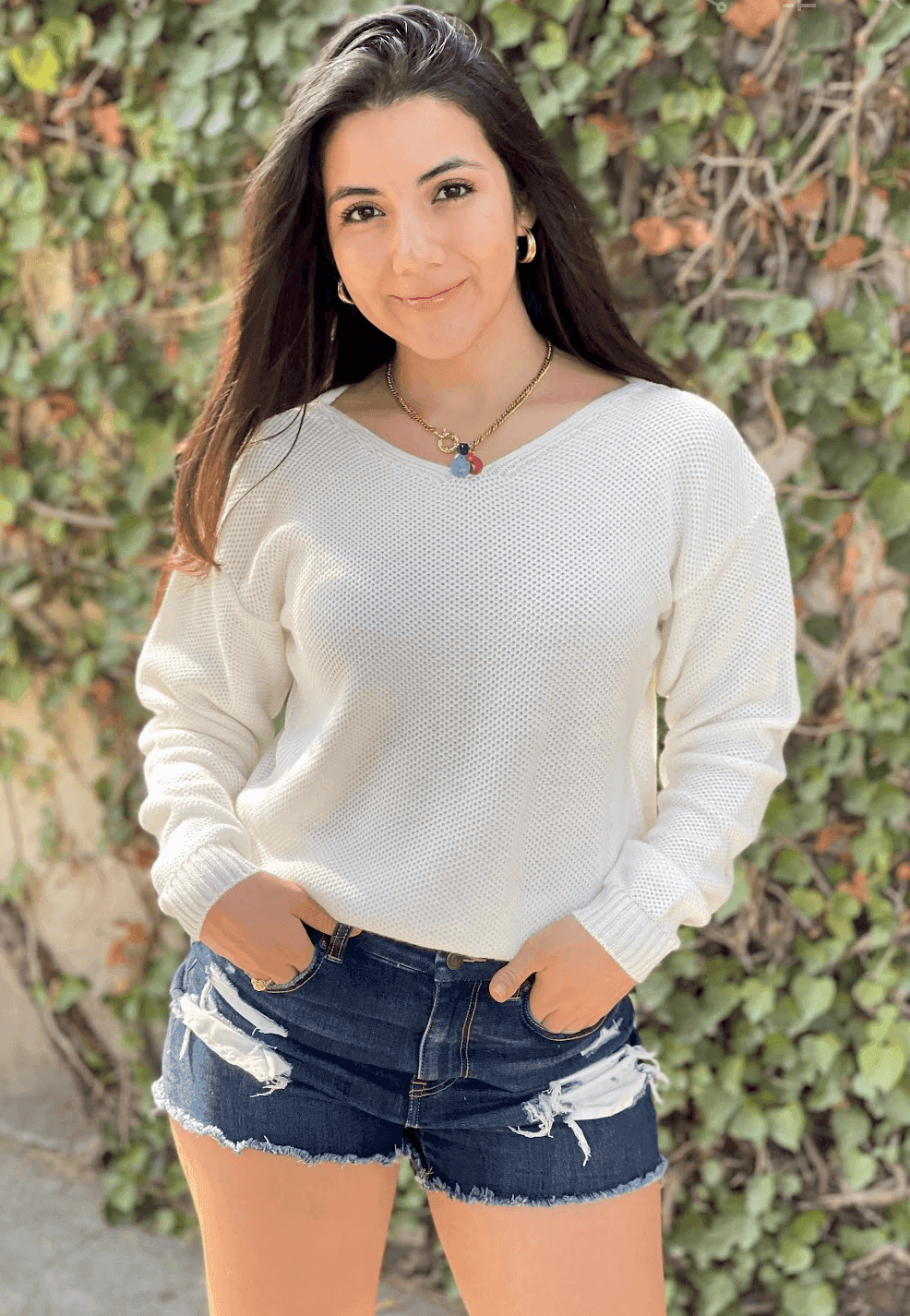 Sueter cuello V panal 12