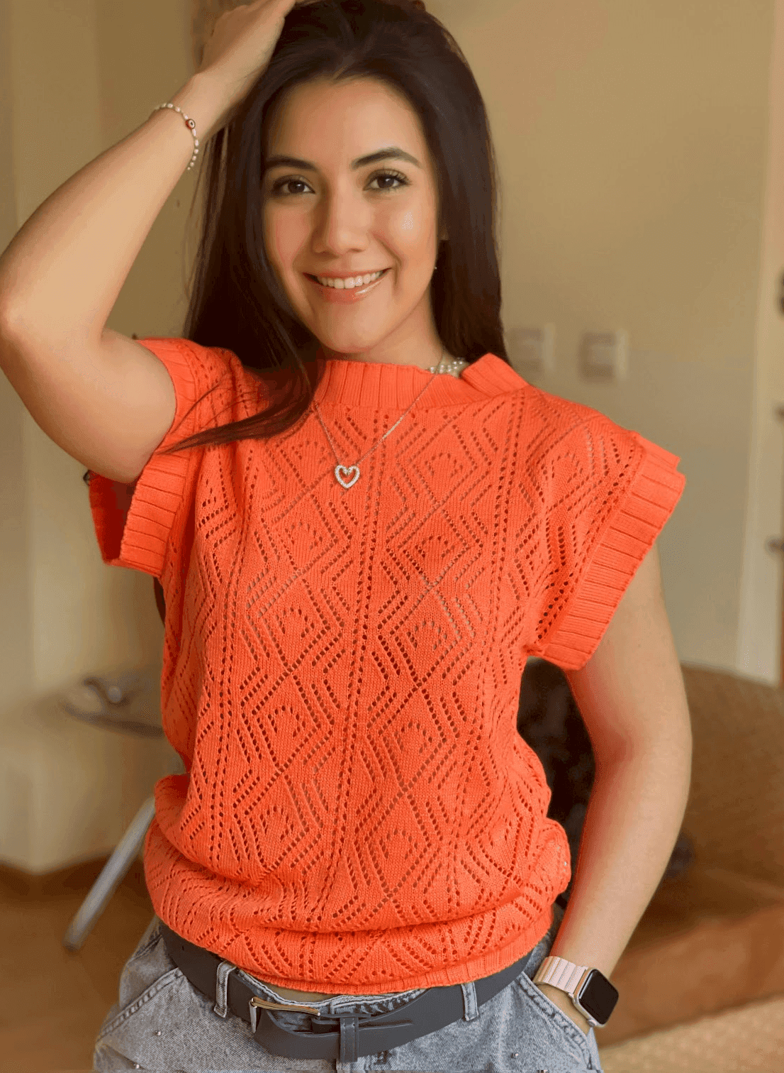 Cheleco calado de rombos - Imagen 1