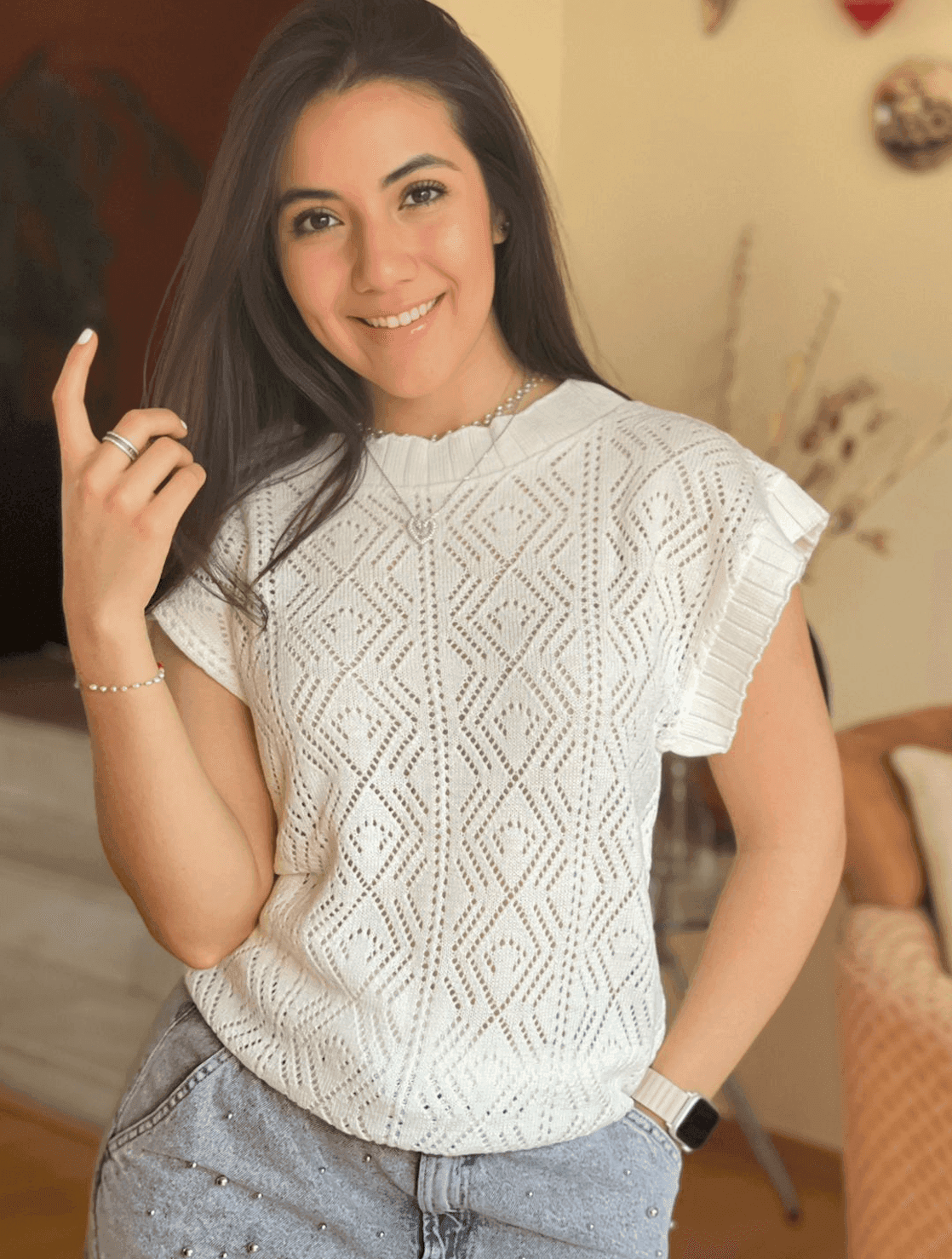 Cheleco calado de rombos 5