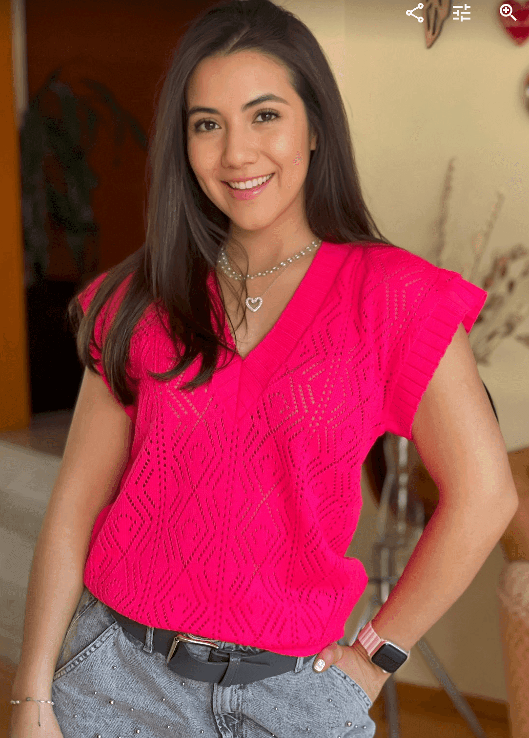 Chaleco calado doble rombo - Imagen 1