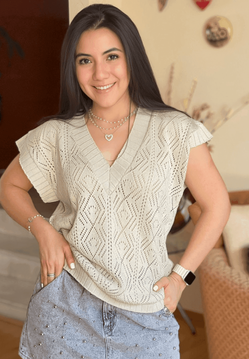 Chaleco calado doble rombo 3