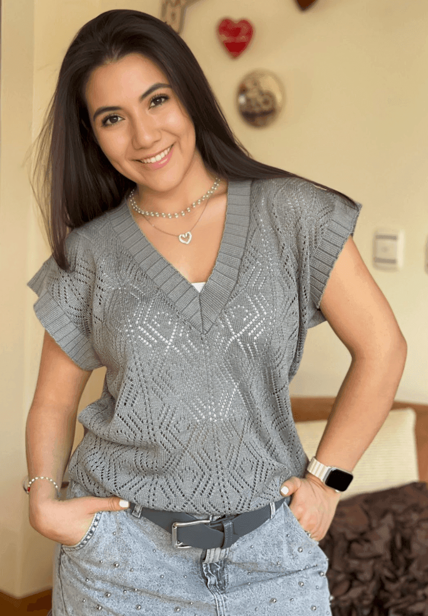 Chaleco calado doble rombo 4